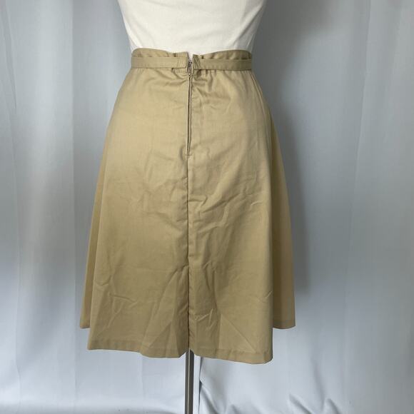 Vintage Wrangler Skirt Size 14 Khaki Tan A Line Midi High Rise Minimalist Retro - Picture 9 of 16